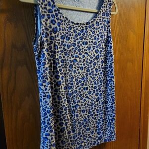 LOGO blue animal print tank top.  Sz L